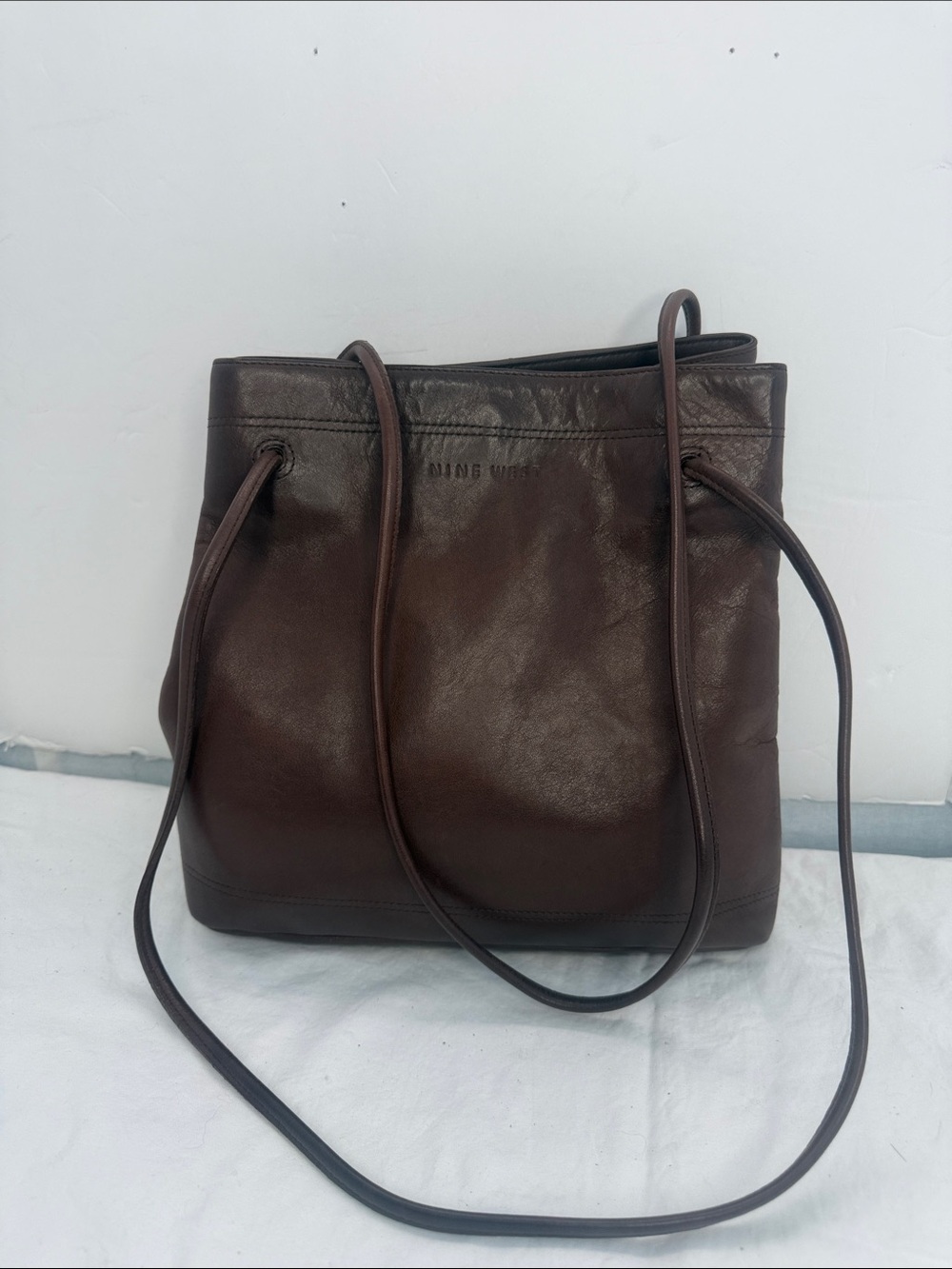 Vintage 90’s Nine West Dark Brown Leather Shoulder Tote